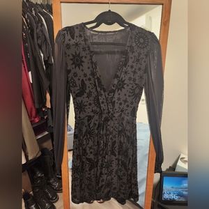 Blackmilk burned velvet sheer romance dress. Size L